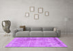 Machine Washable Persian Purple Traditional Area Rugs in a Living Room, wshtr3259pur