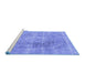 Sideview of Machine Washable Persian Blue Traditional Rug, wshtr3259blu