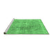 Sideview of Machine Washable Persian Emerald Green Traditional Area Rugs, wshtr3259emgrn