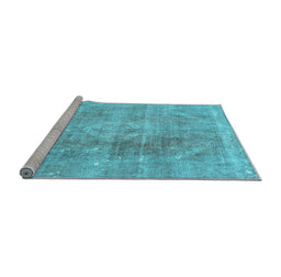 Sideview of Machine Washable Persian Light Blue Traditional Rug, wshtr3259lblu
