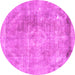 Round Persian Pink Traditional Rug, tr3259pnk