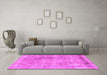 Machine Washable Persian Pink Traditional Rug in a Living Room, wshtr3259pnk