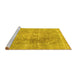 Sideview of Machine Washable Persian Yellow Traditional Rug, wshtr3259yw