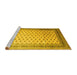 Sideview of Machine Washable Persian Yellow Traditional Rug, wshtr325yw