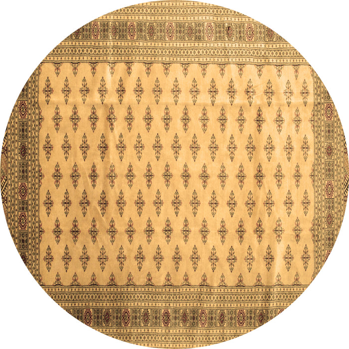 Round Persian Brown Traditional Rug, tr325brn