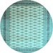 Round Machine Washable Persian Light Blue Traditional Rug, wshtr325lblu