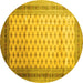 Round Persian Yellow Traditional Rug, tr325yw