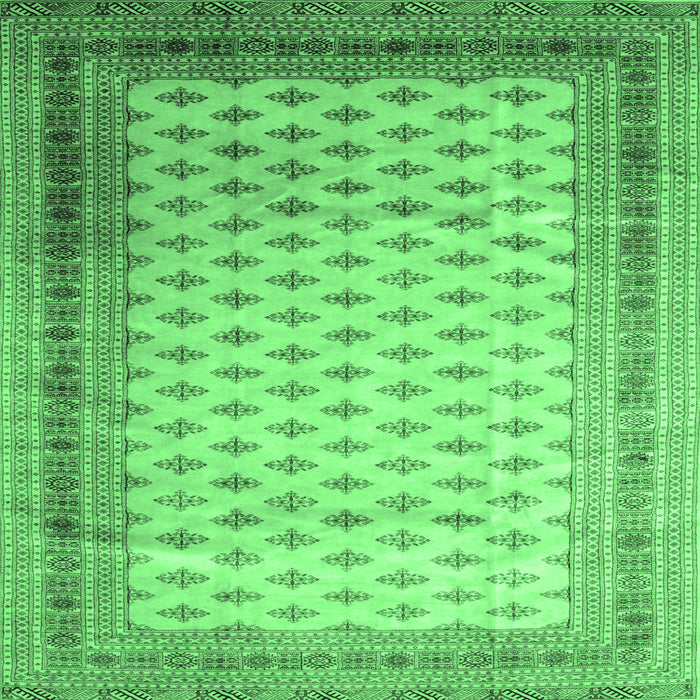 Square Machine Washable Persian Emerald Green Traditional Area Rugs, wshtr325emgrn