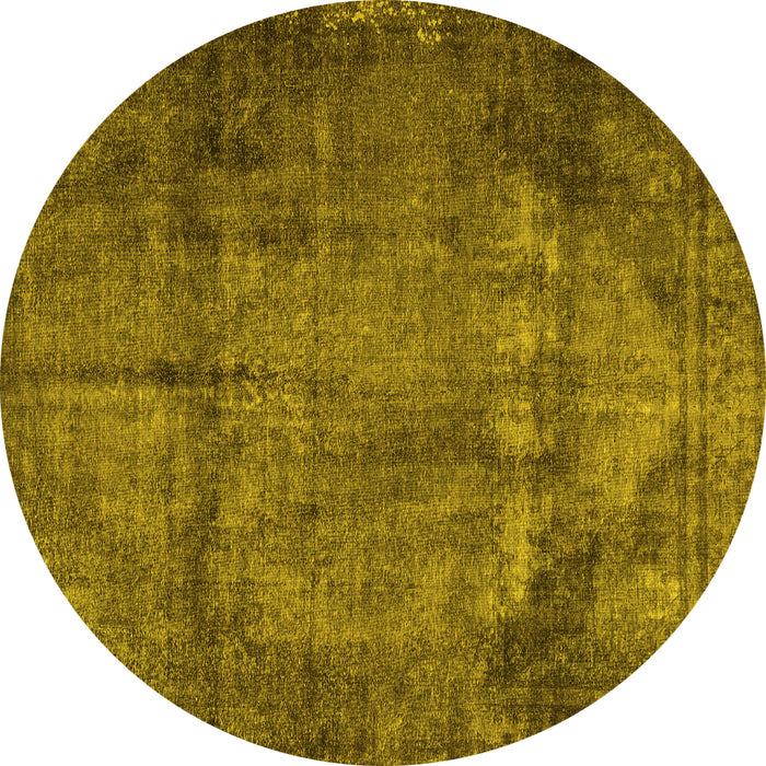 Round Persian Yellow Traditional Rug, tr3260yw