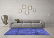 Machine Washable Persian Blue Traditional Rug in a Living Room, wshtr3260blu