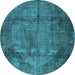 Round Persian Light Blue Traditional Rug, tr3260lblu