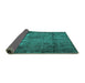 Sideview of Persian Turquoise Traditional Rug, tr3260turq