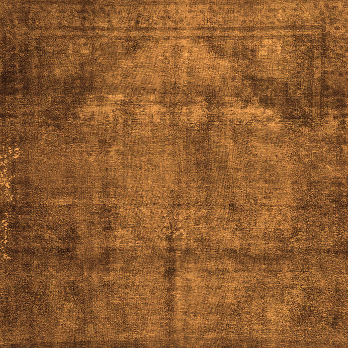 Round Machine Washable Persian Orange Traditional Area Rugs, wshtr3260org