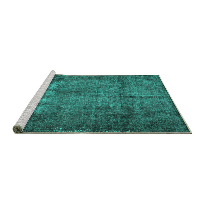 Sideview of Machine Washable Persian Turquoise Traditional Area Rugs, wshtr3260turq