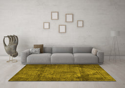 Machine Washable Persian Yellow Traditional Rug in a Living Room, wshtr3260yw