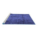 Sideview of Machine Washable Persian Blue Traditional Rug, wshtr3260blu