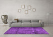 Machine Washable Persian Purple Traditional Area Rugs in a Living Room, wshtr3260pur