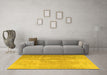 Machine Washable Persian Yellow Traditional Rug in a Living Room, wshtr3261yw