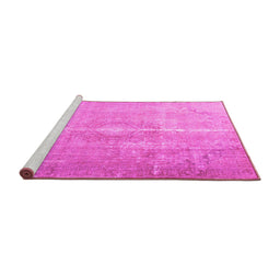 Sideview of Machine Washable Persian Pink Traditional Rug, wshtr3261pnk