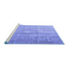 Sideview of Machine Washable Persian Blue Traditional Rug, wshtr3261blu