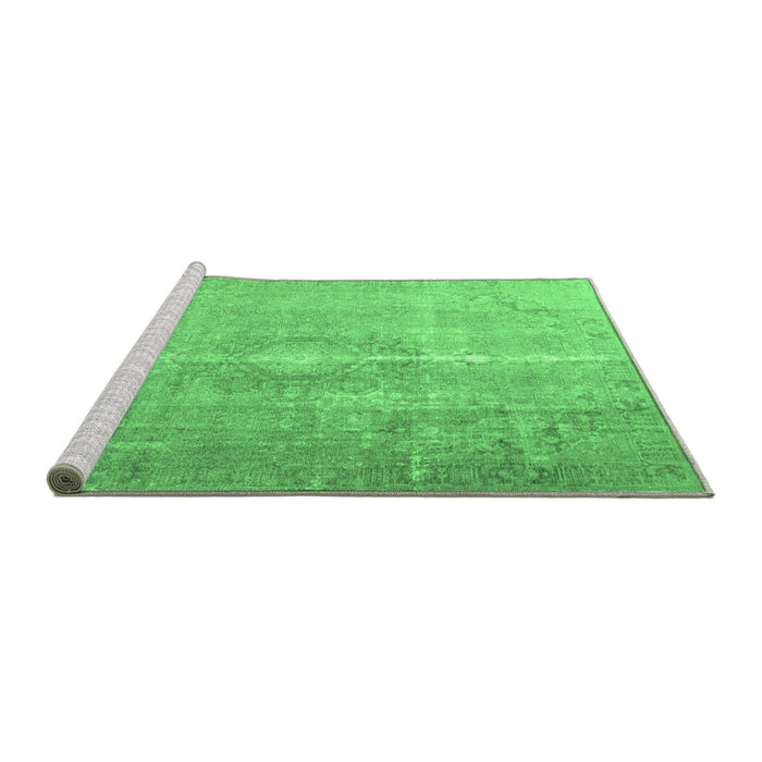 Sideview of Machine Washable Persian Emerald Green Traditional Area Rugs, wshtr3261emgrn