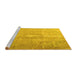 Sideview of Machine Washable Persian Yellow Traditional Rug, wshtr3261yw