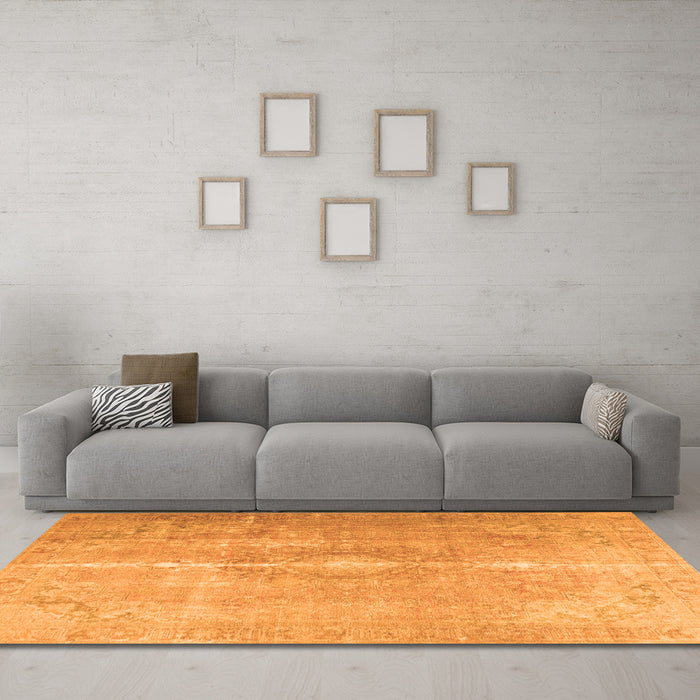 Machine Washable Persian Orange Traditional Area Rugs in a Living Room, wshtr3261org