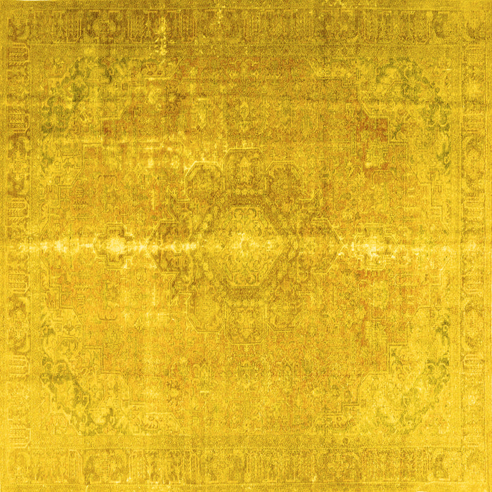 Square Persian Yellow Traditional Rug, tr3261yw