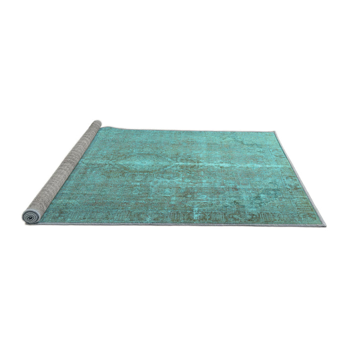 Sideview of Machine Washable Persian Light Blue Traditional Rug, wshtr3261lblu
