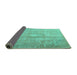 Sideview of Persian Turquoise Traditional Rug, tr3261turq