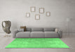 Machine Washable Persian Emerald Green Traditional Area Rugs in a Living Room,, wshtr3261emgrn