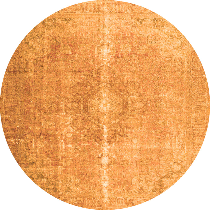 Square Persian Orange Traditional Rug, tr3261org