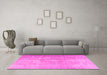 Machine Washable Persian Pink Traditional Rug in a Living Room, wshtr3261pnk