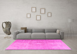 Machine Washable Persian Pink Traditional Rug in a Living Room, wshtr3261pnk