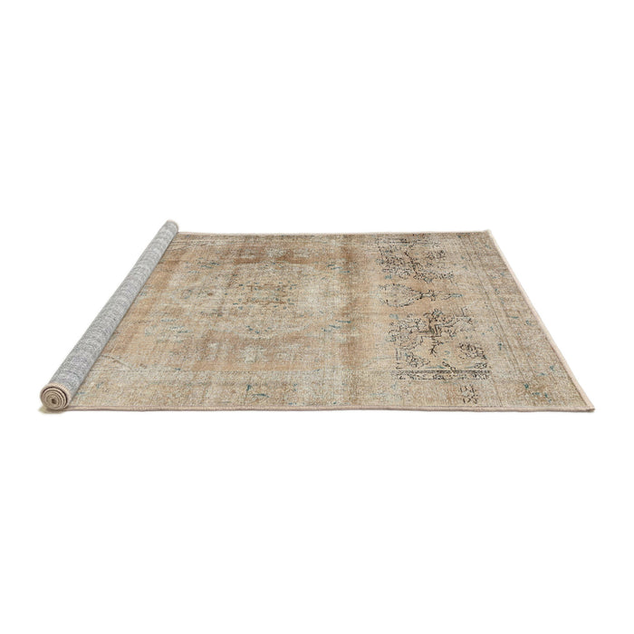 Sideview of Machine Washable Traditional Brown Rug, wshtr3262