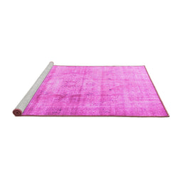 Sideview of Machine Washable Persian Pink Traditional Rug, wshtr3262pnk