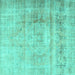 Square Persian Turquoise Traditional Rug, tr3262turq