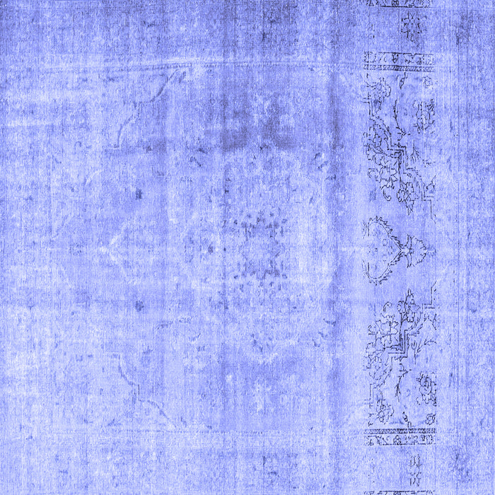 Square Machine Washable Persian Blue Traditional Rug, wshtr3262blu