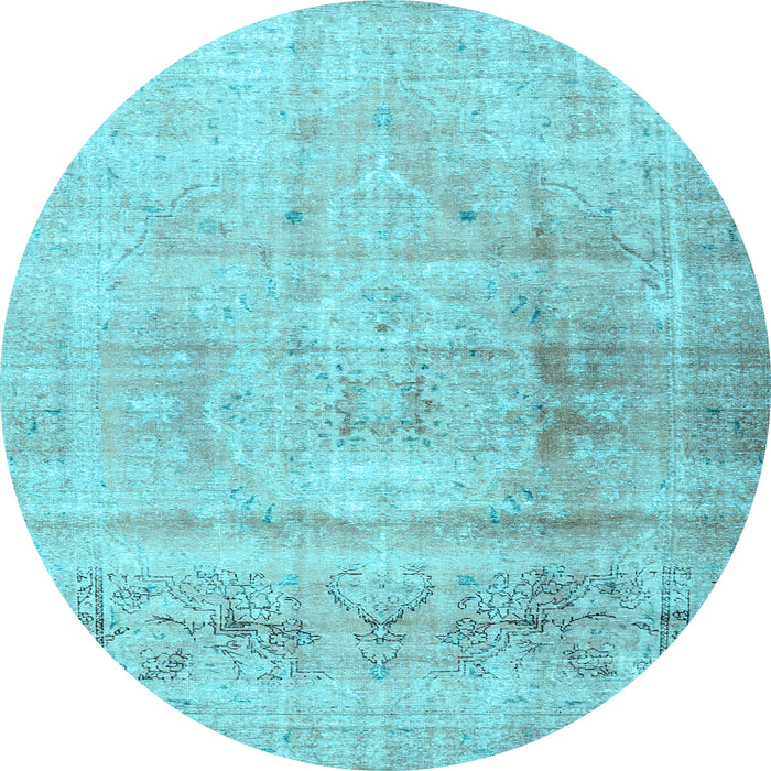 Round Persian Light Blue Traditional Rug, tr3262lblu