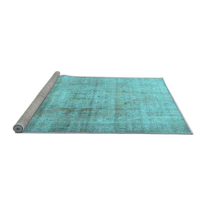 Sideview of Machine Washable Persian Light Blue Traditional Rug, wshtr3262lblu