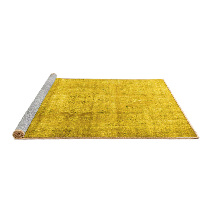 Sideview of Machine Washable Persian Yellow Traditional Rug, wshtr3262yw