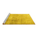 Sideview of Machine Washable Persian Yellow Traditional Rug, wshtr3262yw