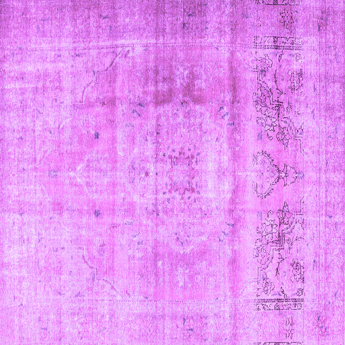 Square Machine Washable Persian Purple Traditional Area Rugs, wshtr3262pur