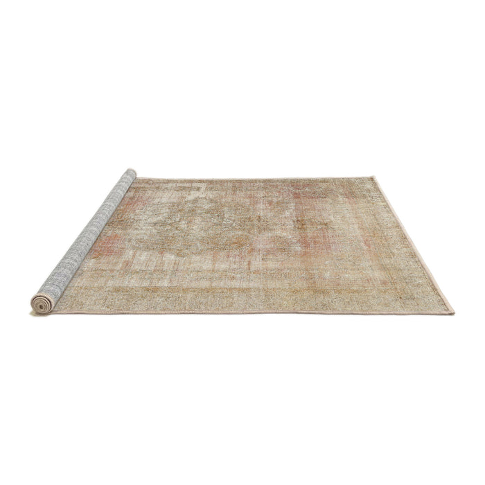 Sideview of Machine Washable Traditional Brown Rug, wshtr3263