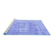 Sideview of Machine Washable Persian Blue Traditional Rug, wshtr3263blu