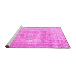 Sideview of Machine Washable Persian Pink Traditional Rug, wshtr3263pnk