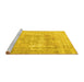 Sideview of Machine Washable Persian Yellow Traditional Rug, wshtr3263yw