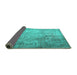 Sideview of Persian Turquoise Traditional Rug, tr3264turq