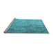 Sideview of Machine Washable Persian Light Blue Traditional Rug, wshtr3264lblu