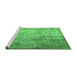 Sideview of Machine Washable Persian Emerald Green Traditional Area Rugs, wshtr3264emgrn